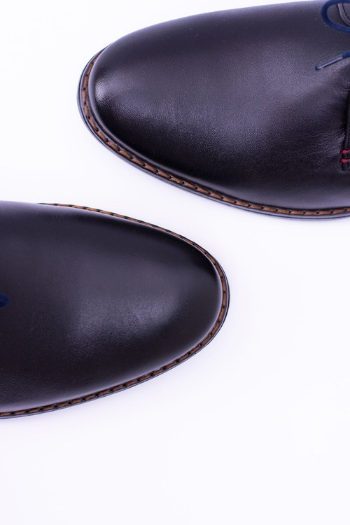 Nikopol čierna kožená pánska topánky Zinedine