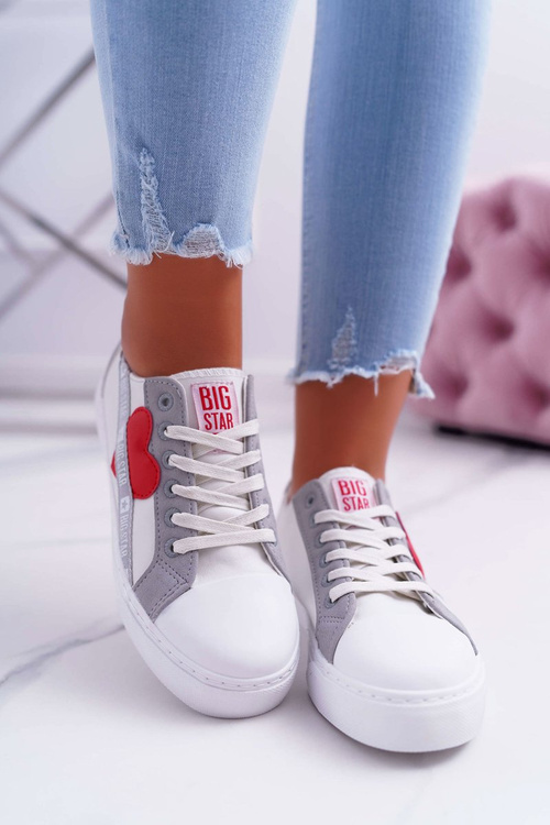 Biele tenisky pre dámsku veľkú hviezdu so srdcom EE274257