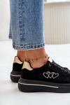 Dámske Sneakersy Na Platforme Srdiečka Čierne Avirorae