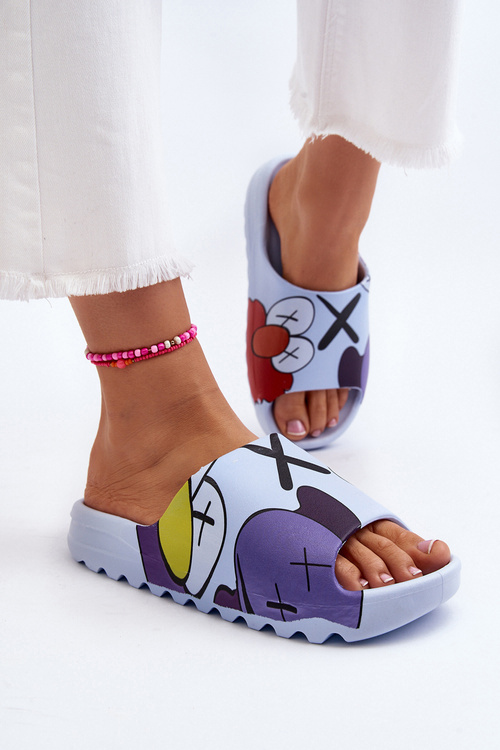 Gumové žabky s potiskem modré Monsters