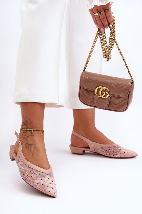 Dámské baleríny v kroužky růžové Adore