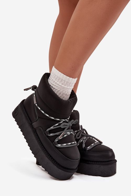 Snežná obuv na platforme D.Franklin DFSH371015 Čierne