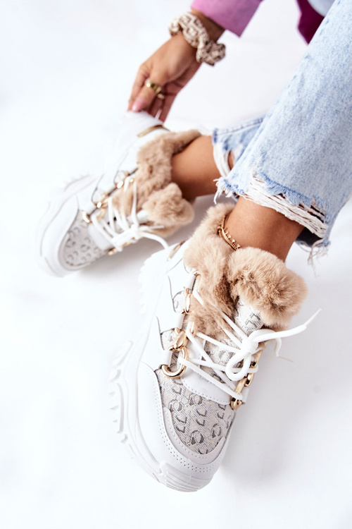 Dámské Zateplené Sportovni Obuv Bílé Heart Beats