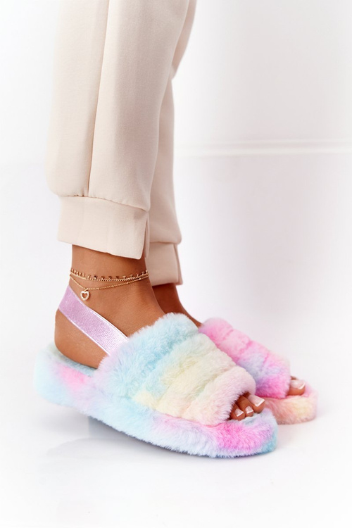 Kožešinové Papuče Na Platformě Barevné Snowflake