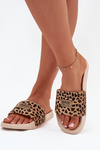Dámske šľapky na penovej podrážke s kožušinou Big Star SS274715 Leopard Béžové