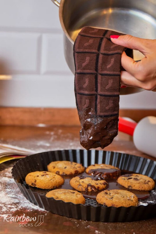 Dúhové ponožky ponožky mliečna čokoláda 1 pár