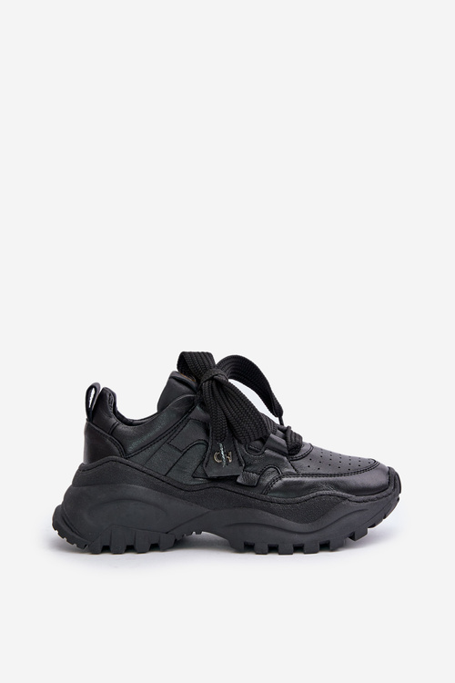 Dámské Kožené Tenisky CheBello 4583 Černé