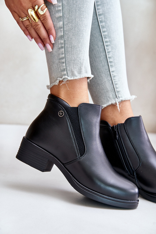 Boty S Nízkým Záhlavím Zateplené Kožešinou Vinceza 85150 Černé