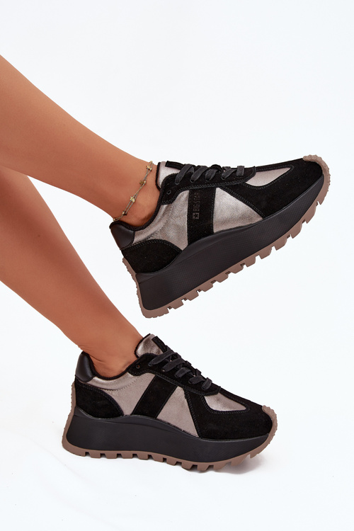 Dámske Snehule Z Semišu Izolované Na Platforme Big Star OO274A217 HI-POLY SYSTEM Čierne