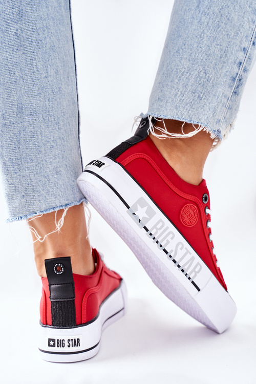 Tenisky na červenej platforme Big Star II274025