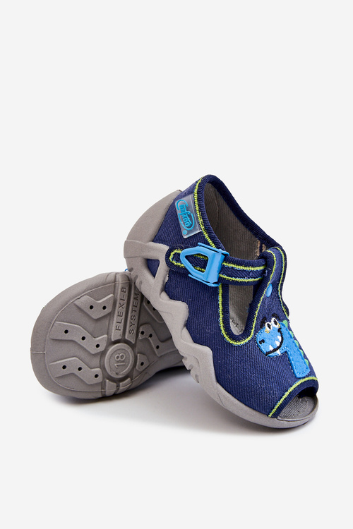 Detské sandále Papcie Befado Dinosaur 217p116 Navy modrá