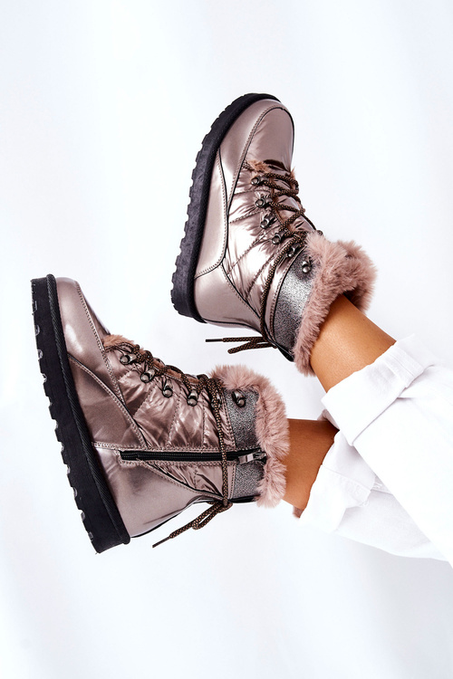 Vysoké Sněhule Podšité Kožešinour Zlaté Sneezy