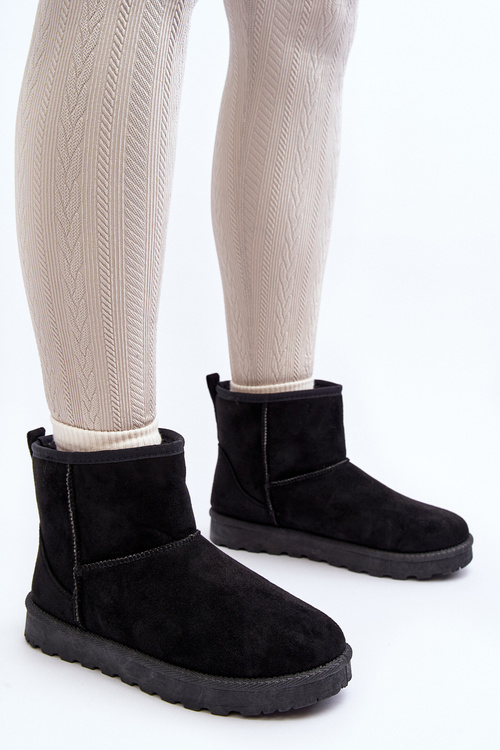 Dámské zimní boty z ekokože Černé Enranta