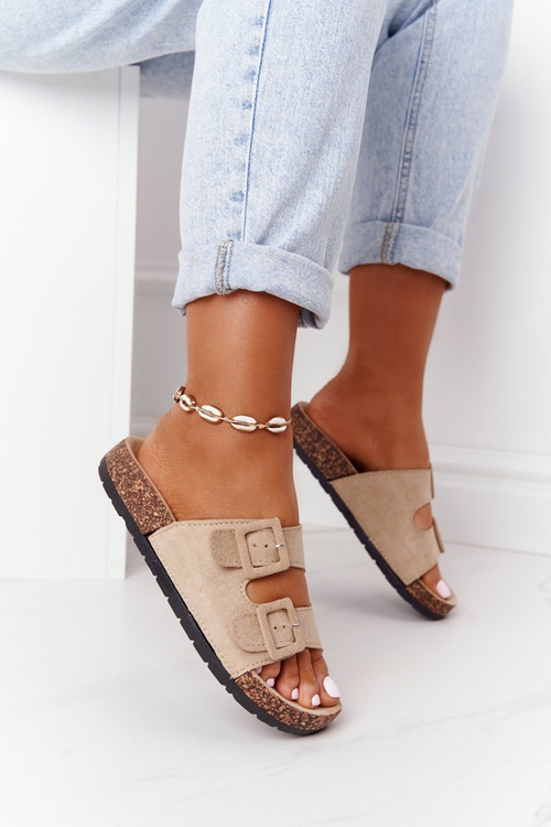 Semišové Nazouváky Na Korkové Podrážce Béžové Jennifer