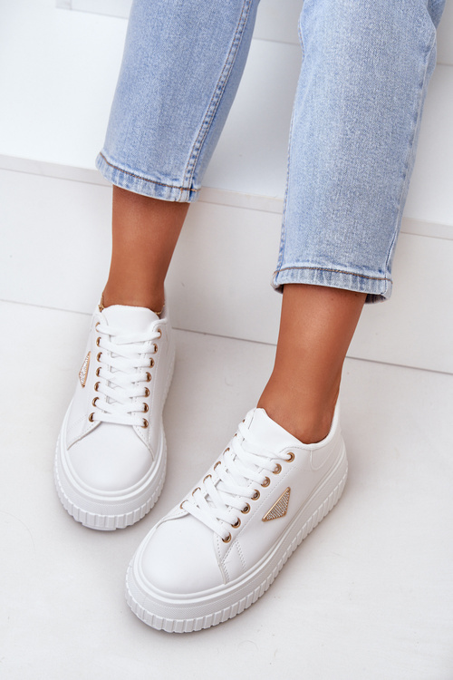 Štýlové Tenisky Na Masívnej Platforme Biele Vallexia