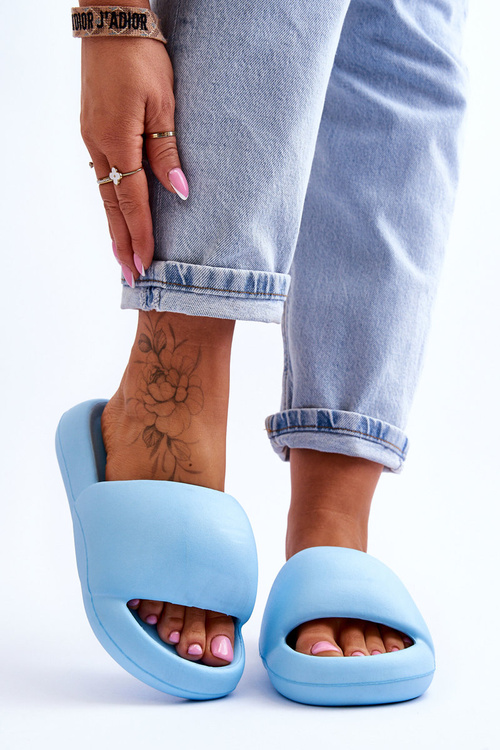 Ľahká pena dámske papuče na platforme Blue Milton