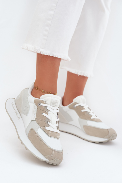 Dámské Kožené Sneakersy Big Star OO274563 Hi-Poly System Bílé