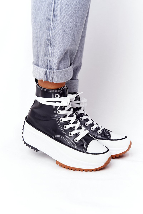 Dámské Kožené Tenisky Na Platformě Černé Coachella