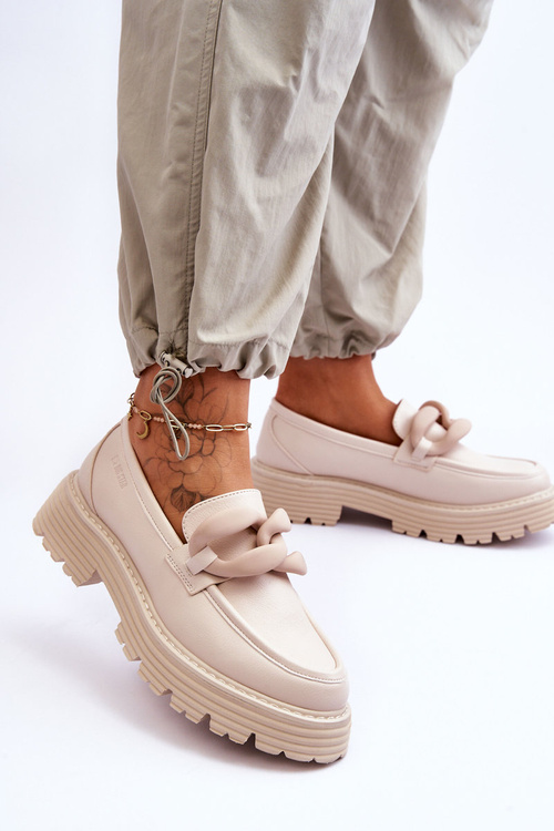 Kožené mokasínové boty Big Star LL274581 Béžová