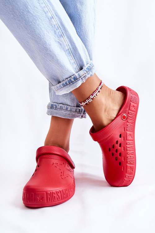 Dámské světlé pantofle Big Star II275004 Červené
