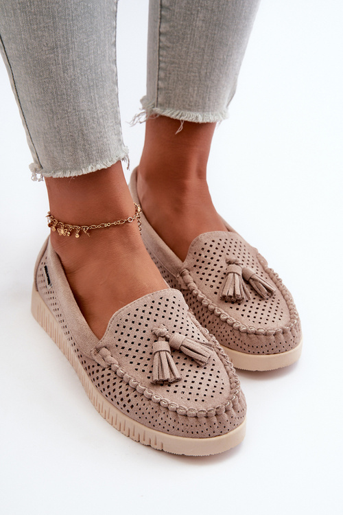 Dámske ľahké mokasíny z ekokože s dierkovaným vzorom Tinami