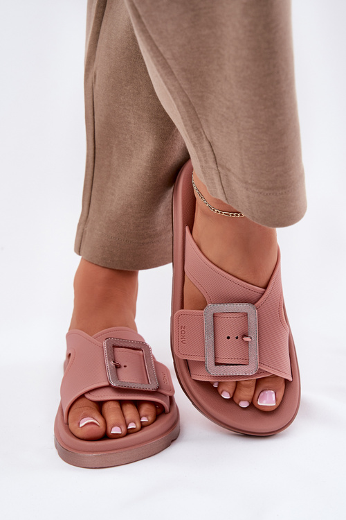 Voňavé dámské pantofle s ozdobnou sponou ZAXY RR285077 špinavě růžová