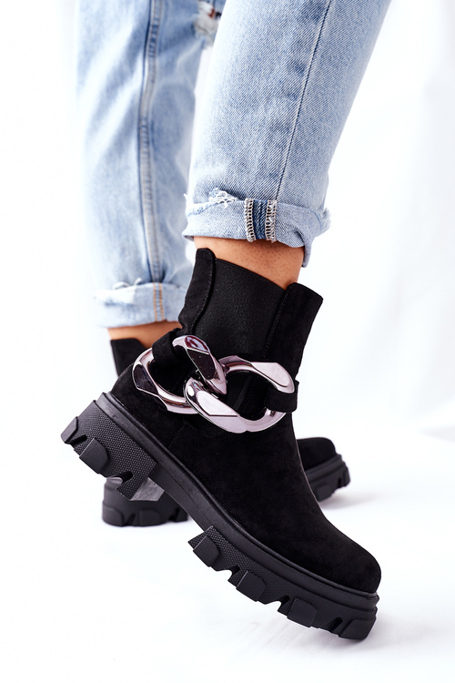 Dámské Teplé Pérka Boty Černé Visione