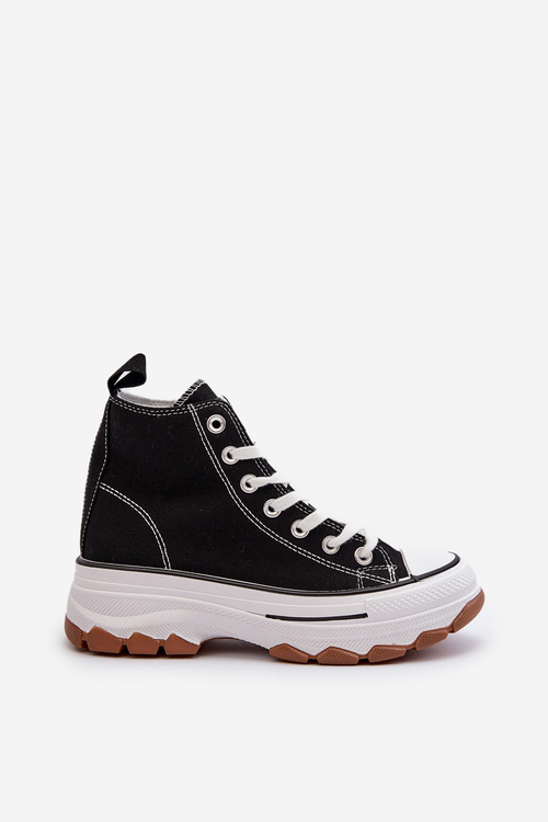 Čierne vysoké dámske tenisky na platforme Valvia