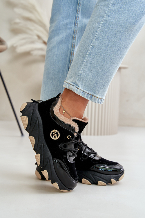 Dámské Sportovní Boty Na Šněrování Zateplené Na Platformě Černé Verioras