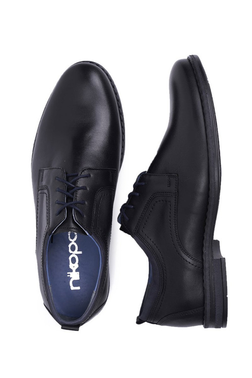 Pánské Polobotky Casual Nikopol Kožené Černé 1726