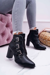 Dámske topánky na čiernom Finbas Buckle Post
