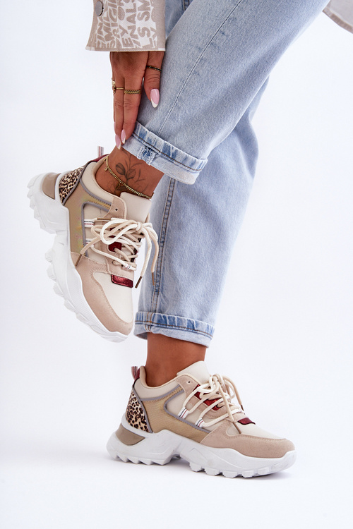 Sportovní Boty S Masivní Podešví Bežová Corena