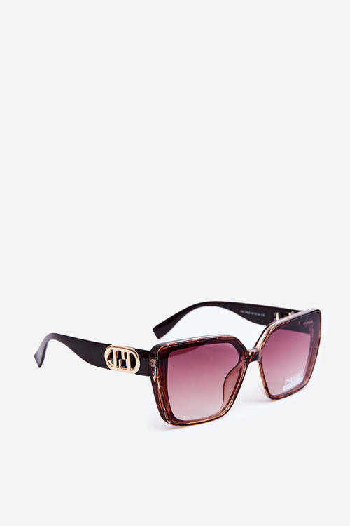 Dámske slnečné okuliare s ozdobným detailom UV400 tmavohnedé