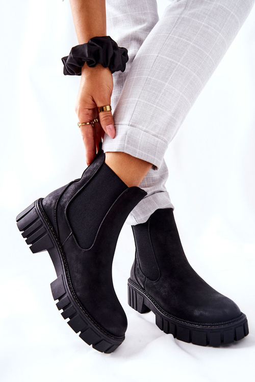 Robotníci Botki izolované topánky Sergio leone tr761 čierna