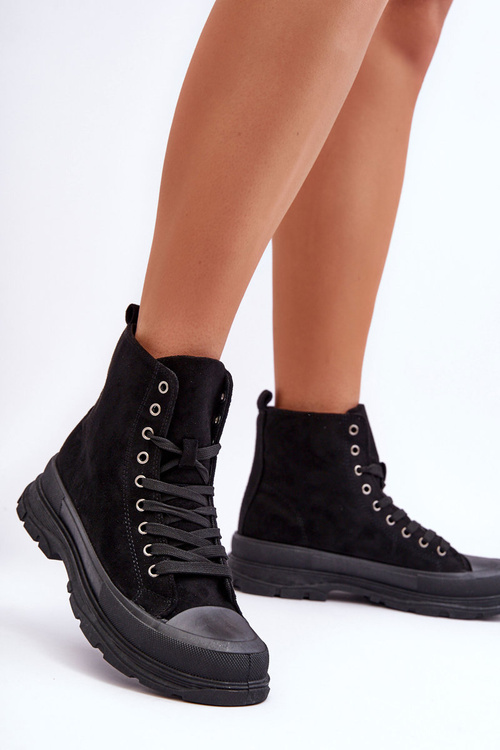 Najvyššie vysoké dámske tenisky Čierna Eleamia