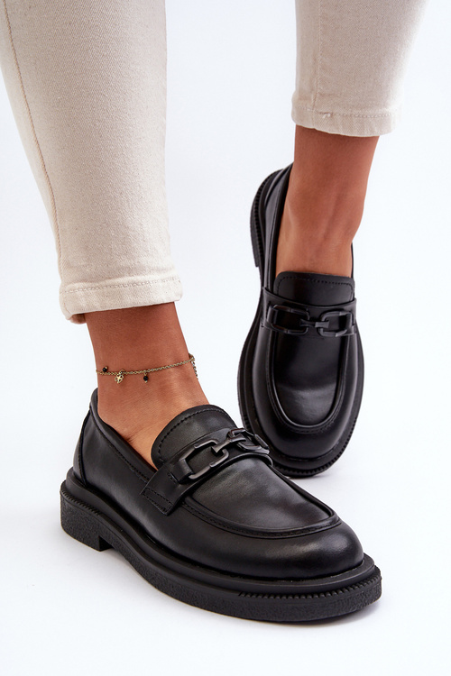 Čierne dámske kožené mokasíny Keelana