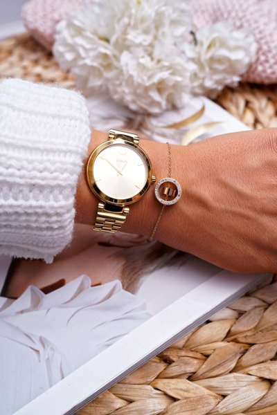 Dámský řetízkový Náramek zlatý kruh Circlet