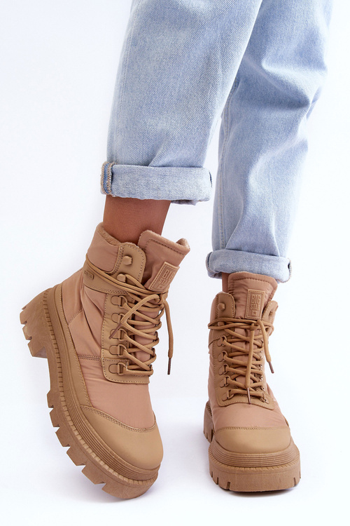 Dámske topánky Izolované topánky na plošine a ploché podpätky Big Star MM274340 Beige