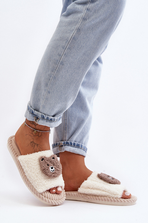 Dámske papuče s béžovým béžovým levetire