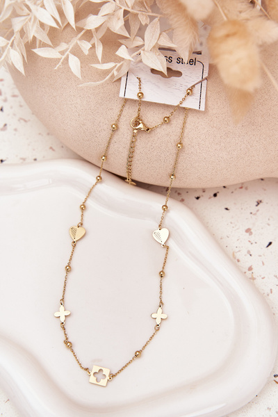 Náhrdelník se zavěsky nerezová ocel zlatý