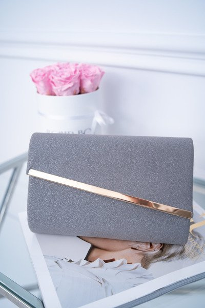 Dámsky grafitový večerný lesk kabelky