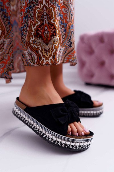 Dámské Nazouváky s Luky Tlustá Podešev Černé Milady