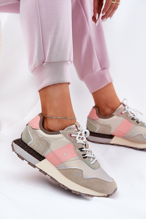 Dámské Semišové Tenisky Big Star RR274243 HI-POLY SYSTEM Šedo-Růžové