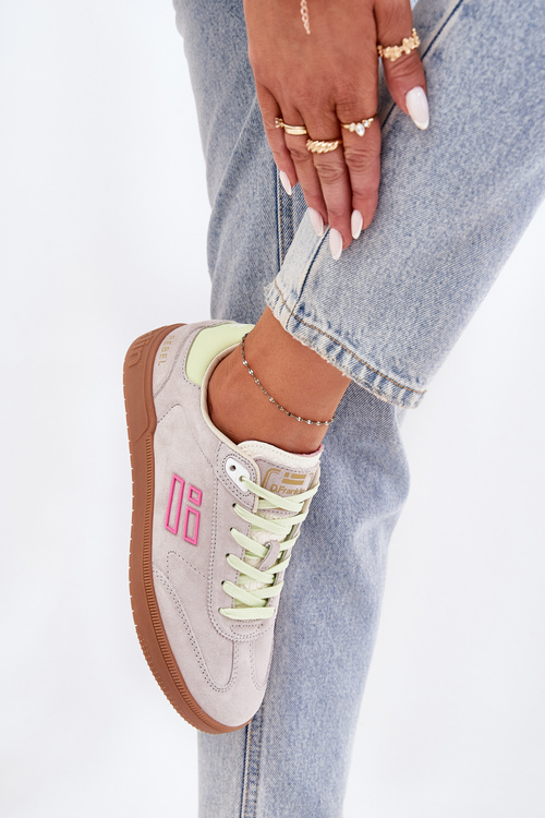 Semišové Športové Topánky Tenisky Dámske D.Franklin Ztlmená Biela DFSH387005