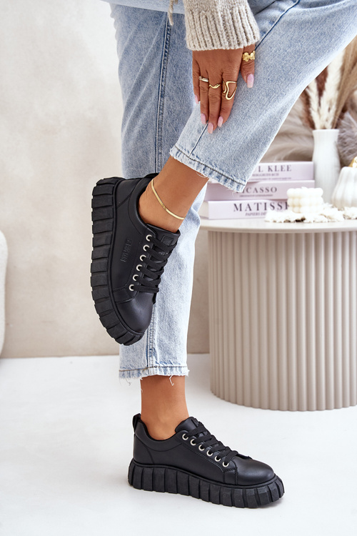 Zateplené Dámske Sneakersy Big Star MM274618 Čierne