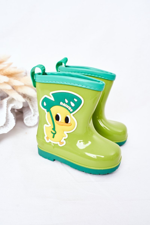 Detské galoshes s zeleňmi