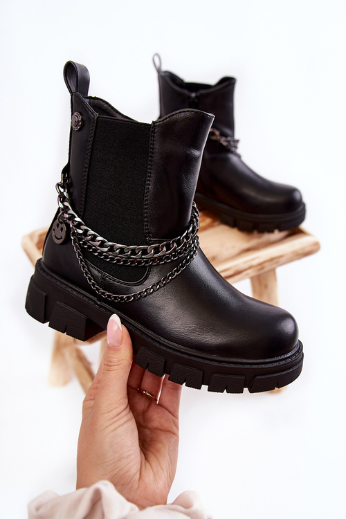 Detské izolované čierne topánky Lise Lise