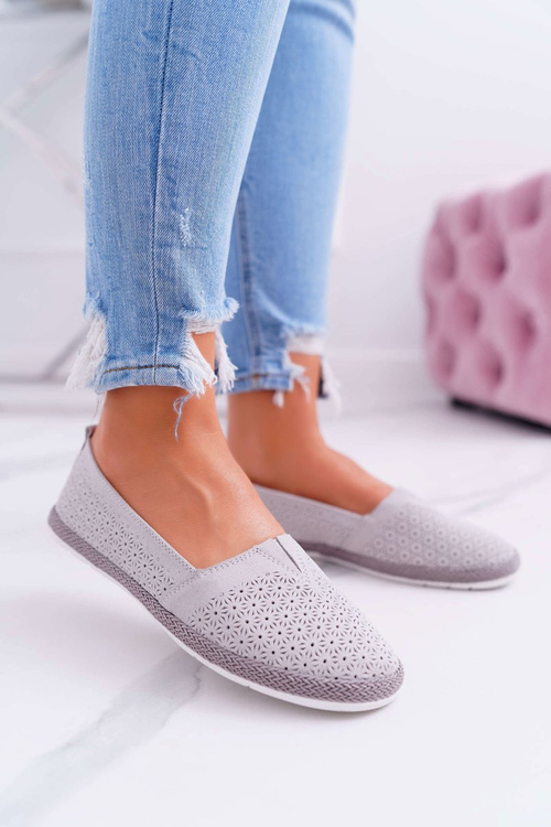 Dámské Espadrilky Semišová Kůže Šedé Bimbo