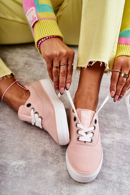 Dámské látkové tenisky Big Star KK274020 Nude