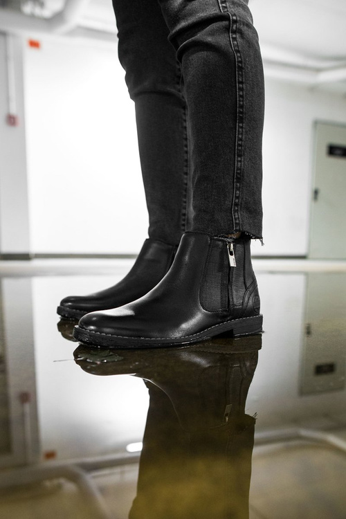 Pánske topánky Big Star Black EE174287 Kožené topánky